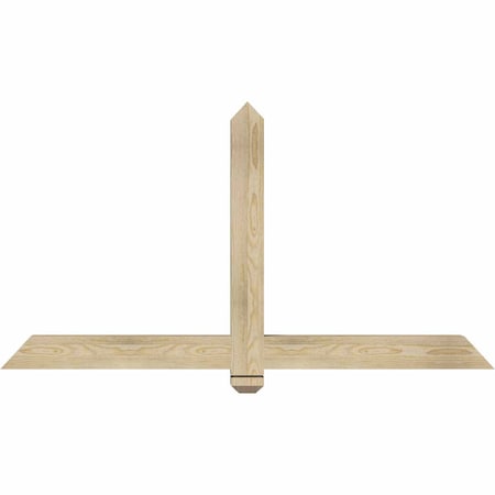 Ekena Millwork Eugene Rough Sawn Timber Gable Bracket, Douglas Fir, 60"W x 32"H x 4"D x 4"F, 13/12 Pitch GBW060X32X0404EUG00RDF